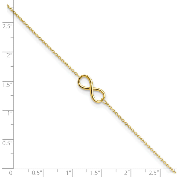 Lovely Rita's Anklets Leslie 10k Yellow Gold Polished Infinity Anklet