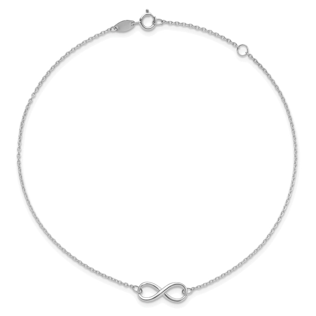 Lovely Rita's Anklets Leslies 10k White Gold Polished Infinity Anklet