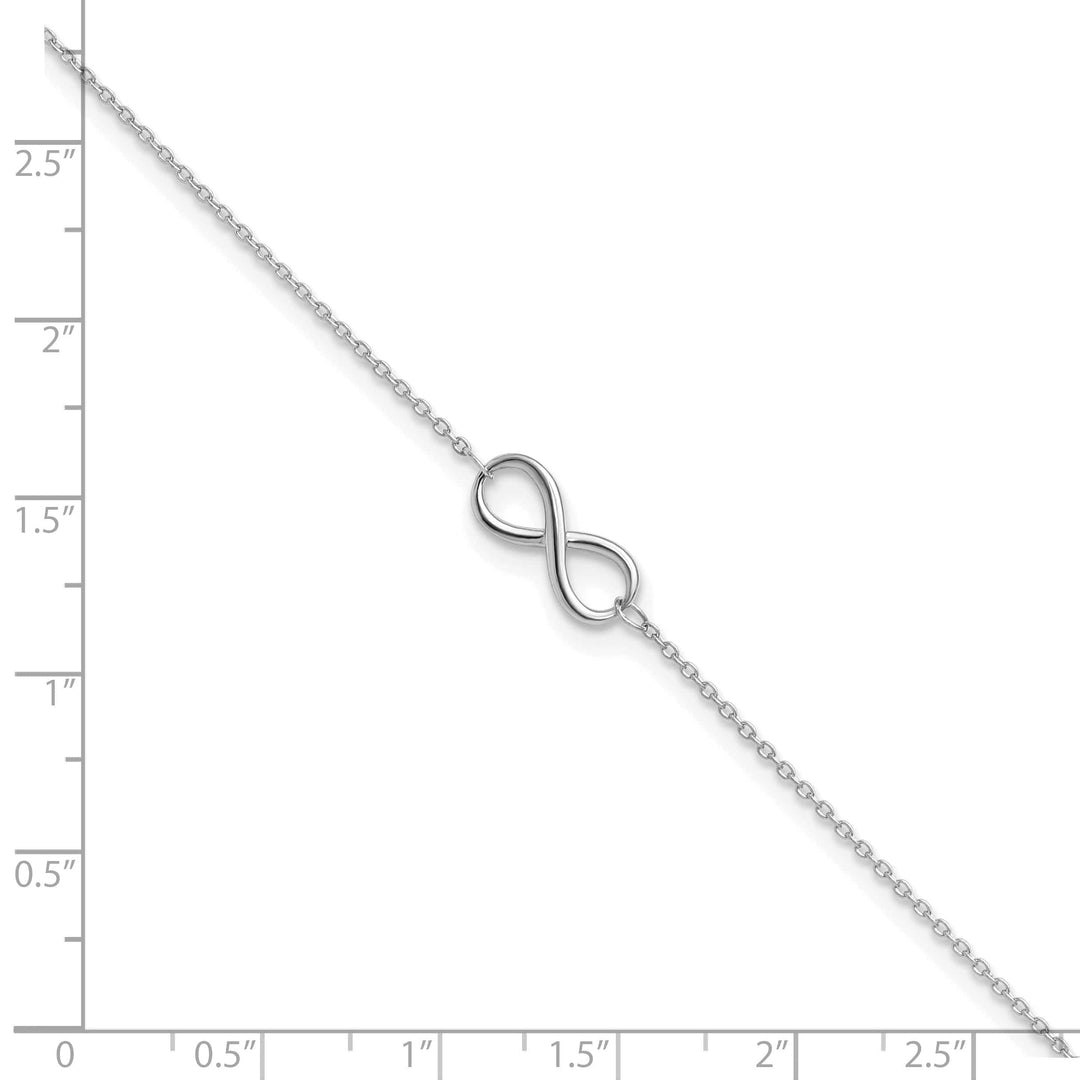 Lovely Rita's Anklets Leslies 10k White Gold Polished Infinity Anklet