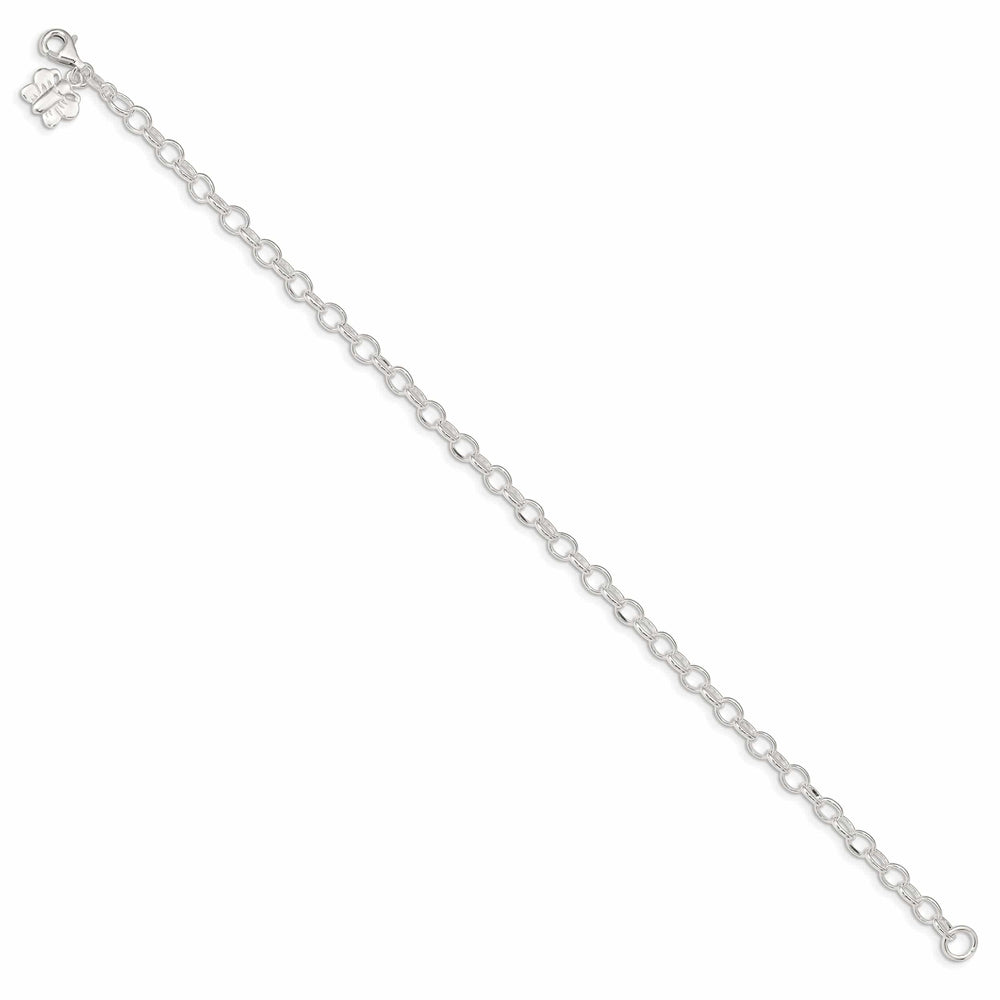 Lovely Rita's Anklets Silver Small Oval Rolo Link Butterfly Anklet