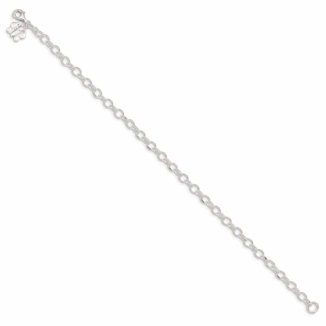 Lovely Rita's Anklets Silver Small Oval Rolo Link Butterfly Anklet