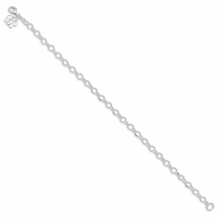 Lovely Rita's Anklets Silver Small Oval Rolo Link Butterfly Anklet