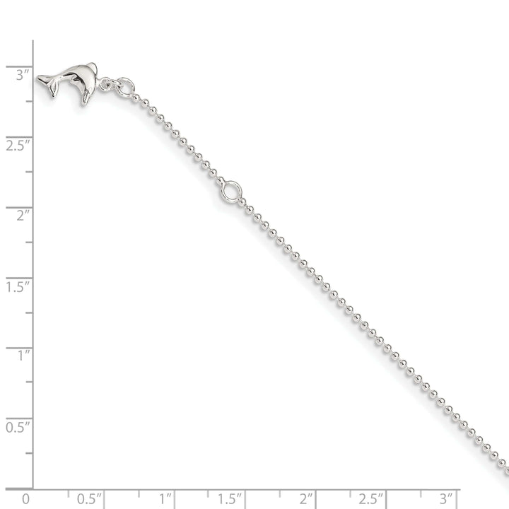 Lovely Rita's Anklets Sterling Silver 10inch Dolphin Anklet
