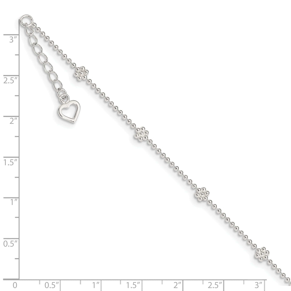 Lovely Rita's Anklets Sterling Silver 10inch Flower Anklet