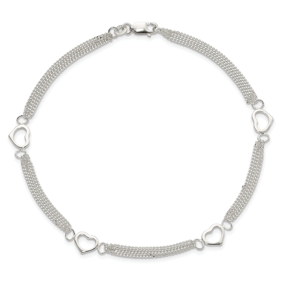 Lovely Rita's Anklets Sterling Silver 10inch Heart Anklet