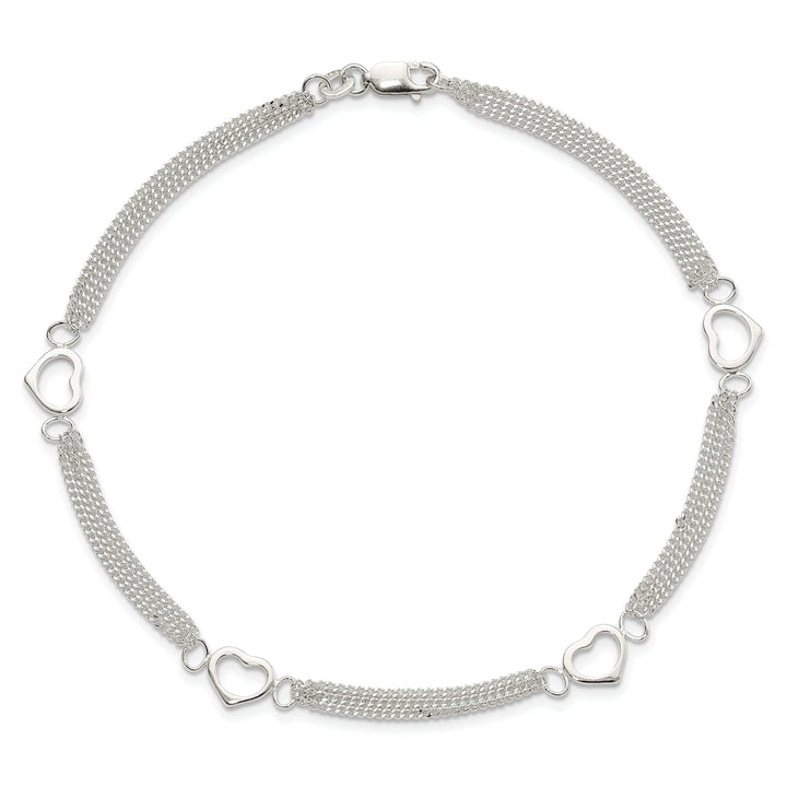 Lovely Rita's Anklets Sterling Silver 10inch Heart Anklet