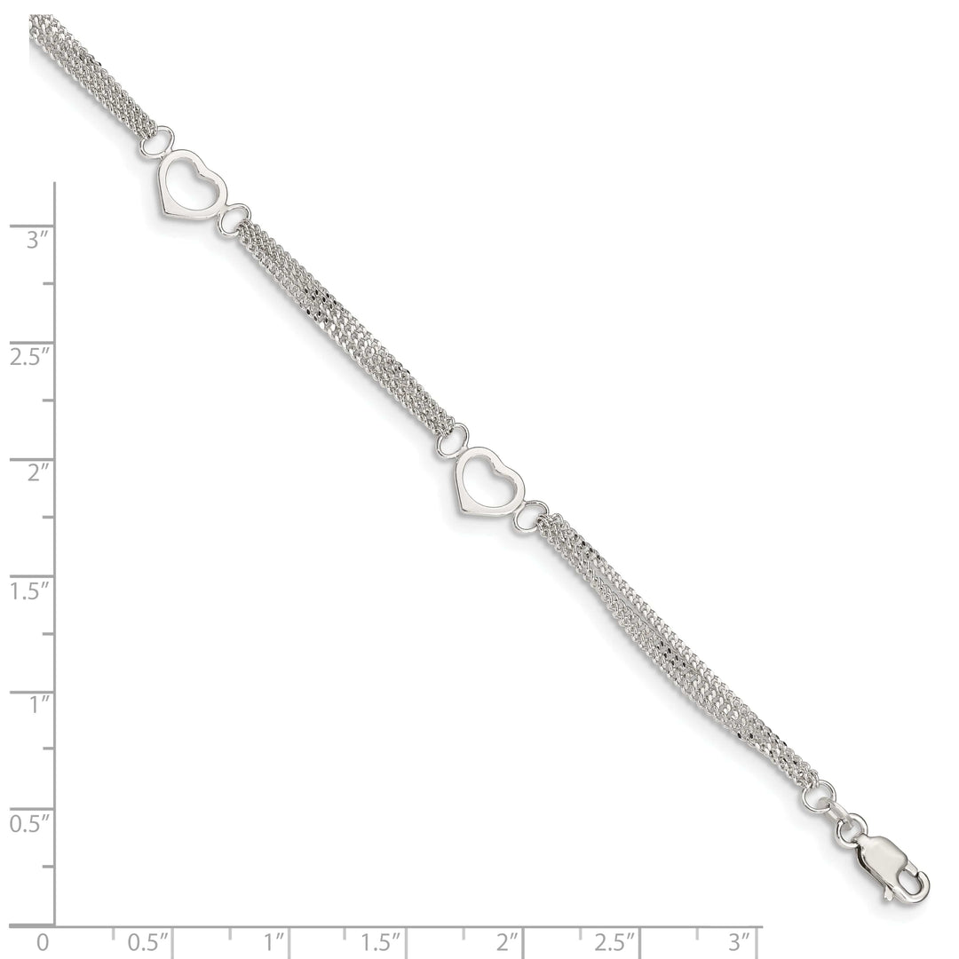 Lovely Rita's Anklets Sterling Silver 10inch Heart Anklet