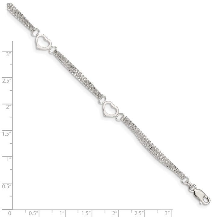 Lovely Rita's Anklets Sterling Silver 10inch Heart Anklet