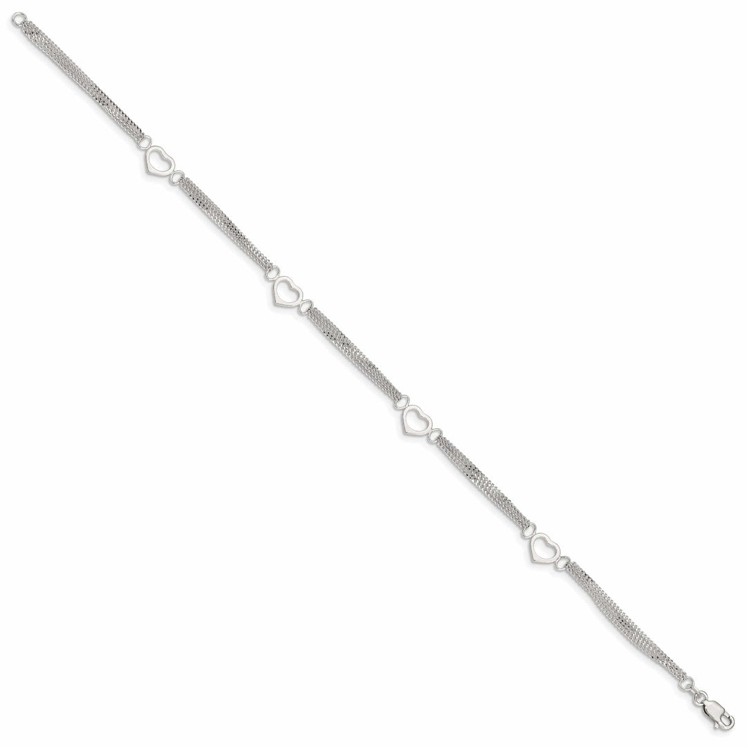 Lovely Rita's Anklets Sterling Silver 10inch Heart Anklet