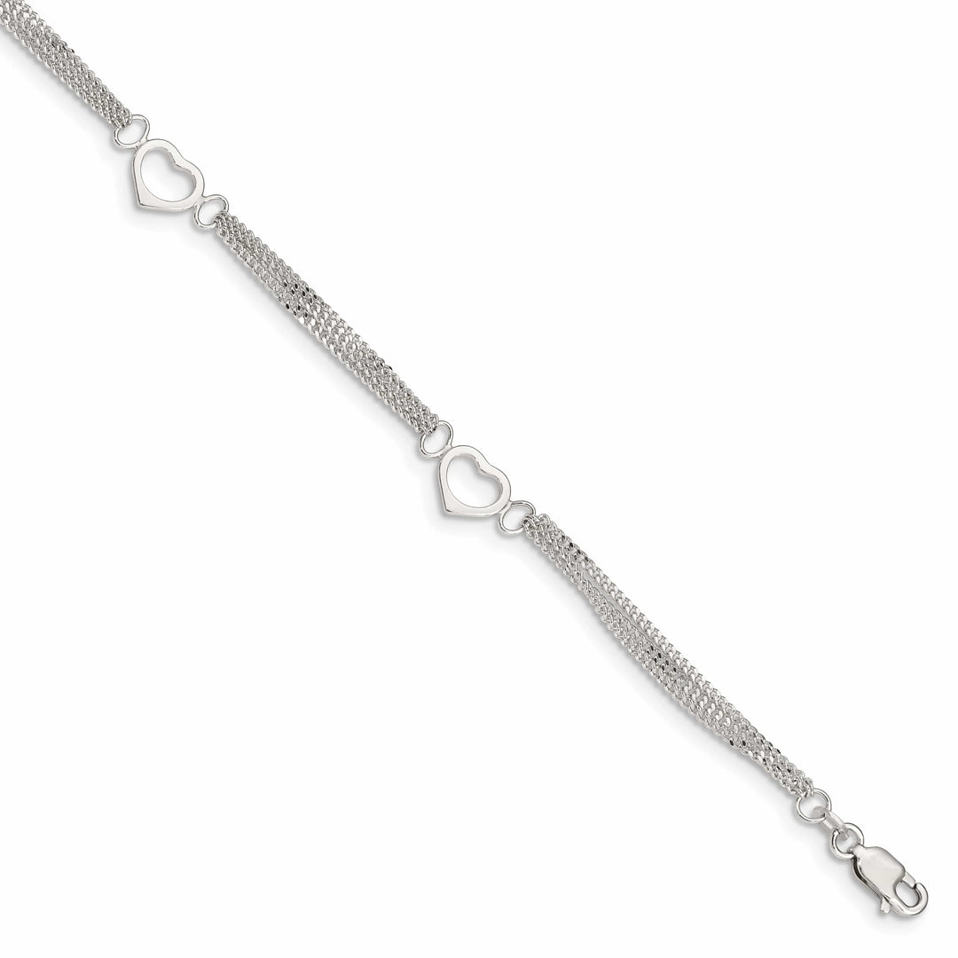 Lovely Rita's Anklets Sterling Silver 10inch Heart Anklet