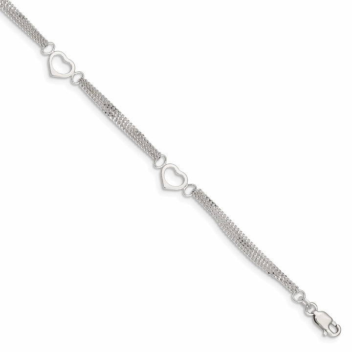 Lovely Rita's Anklets Sterling Silver 10inch Heart Anklet