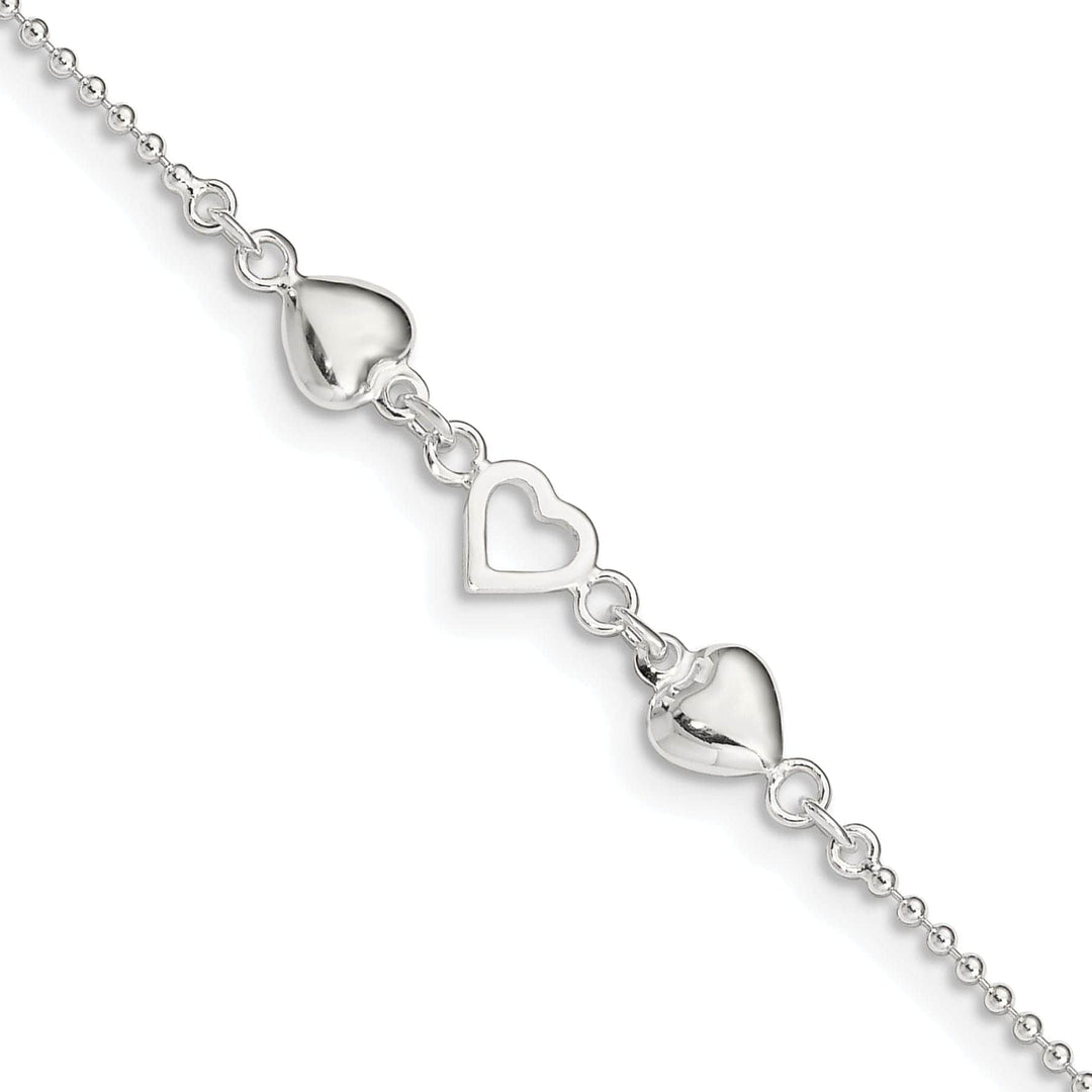 Lovely Rita's Anklets Sterling Silver 10inch Hearts Anklet