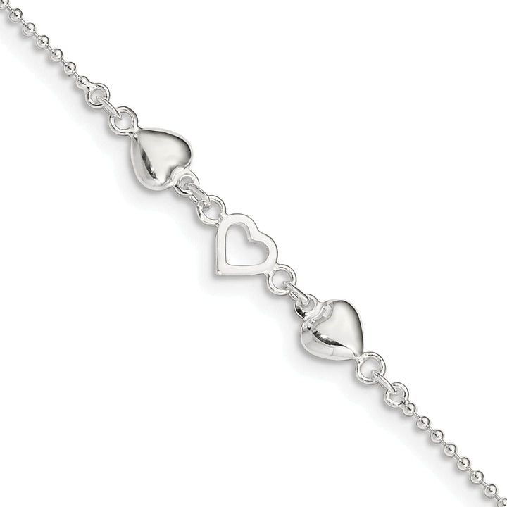 Lovely Rita's Anklets Sterling Silver 10inch Hearts Anklet