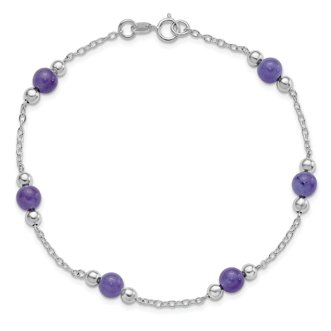 Lovely Rita's Anklets Sterling Silver 9inch Lavender Jade Anklet