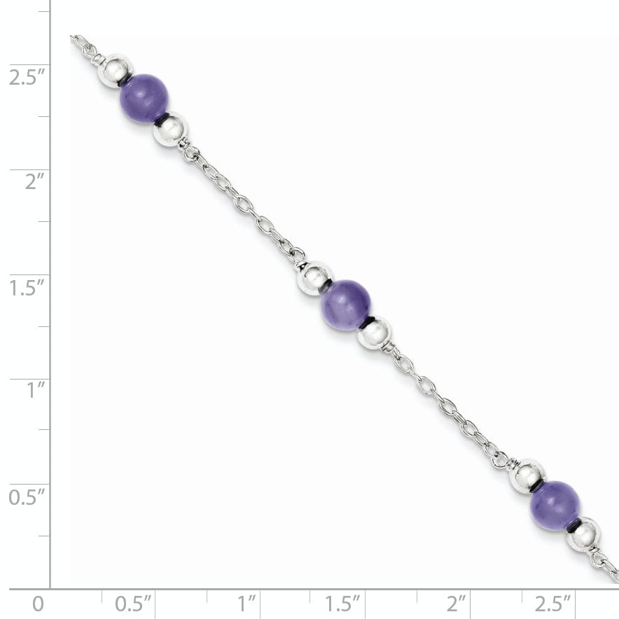 Lovely Rita's Anklets Sterling Silver 9inch Lavender Jade Anklet