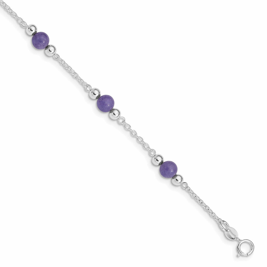 Lovely Rita's Anklets Sterling Silver 9inch Lavender Jade Anklet