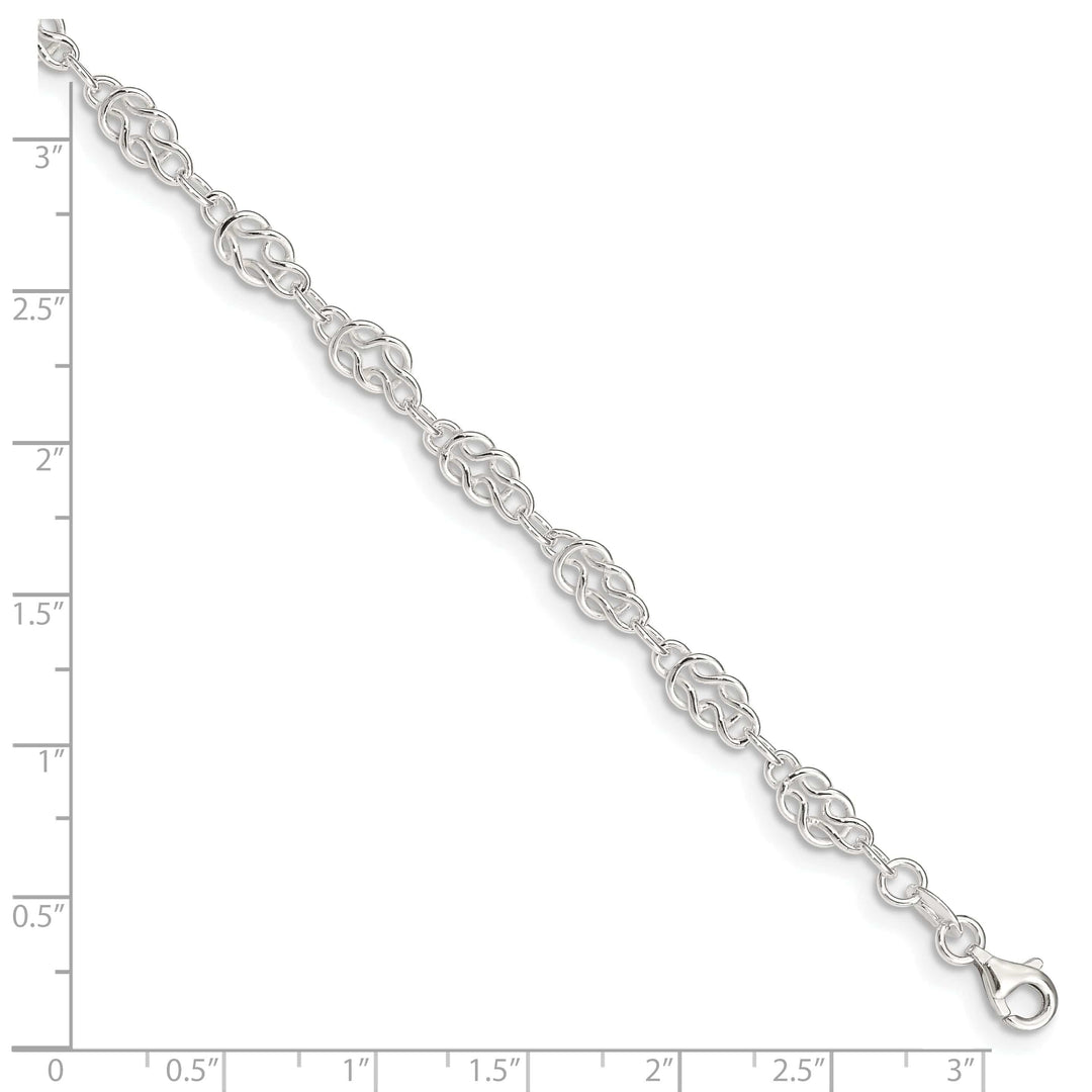 Lovely Rita's Anklets Sterling Silver 9inch Solid Fancy Knot-Link Anklet