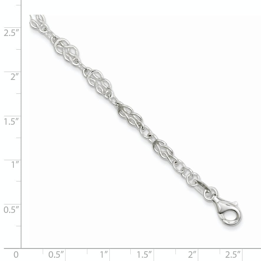 Lovely Rita's Anklets Sterling Silver 9inch Solid Fancy Knot-Link Anklet