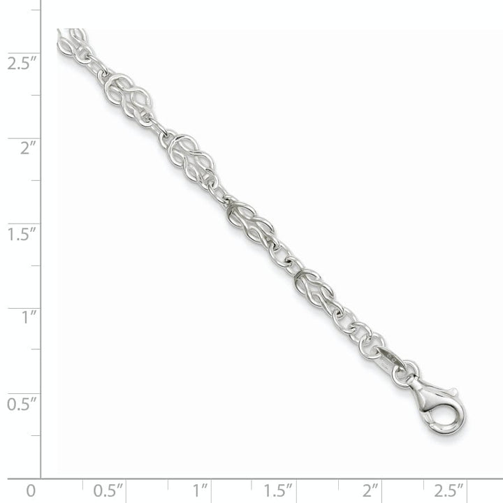 Lovely Rita's Anklets Sterling Silver 9inch Solid Fancy Knot-Link Anklet