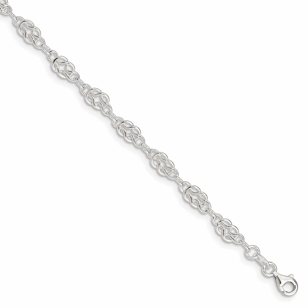 Lovely Rita's Anklets Sterling Silver 9inch Solid Fancy Knot-Link Anklet