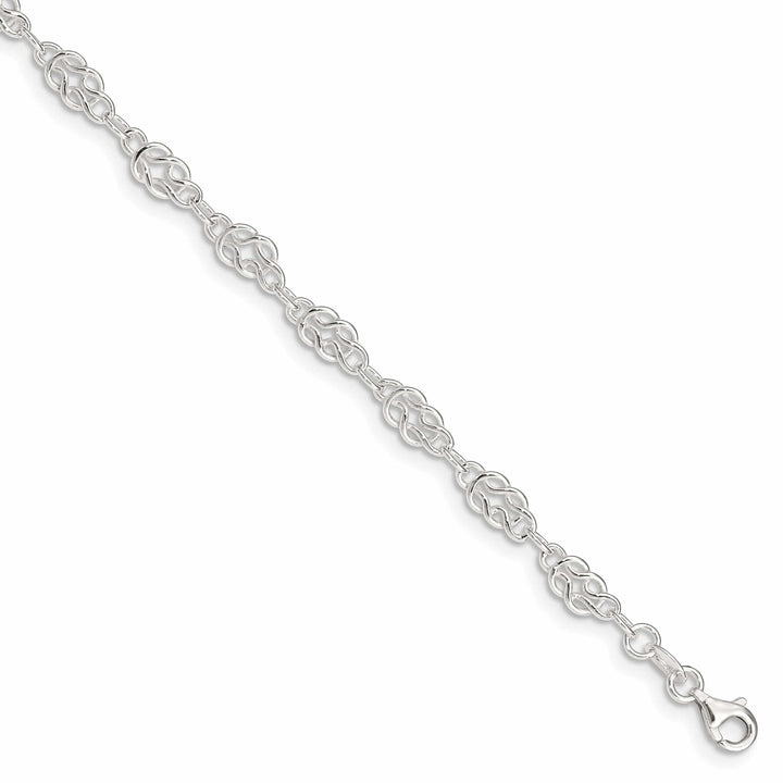 Lovely Rita's Anklets Sterling Silver 9inch Solid Fancy Knot-Link Anklet