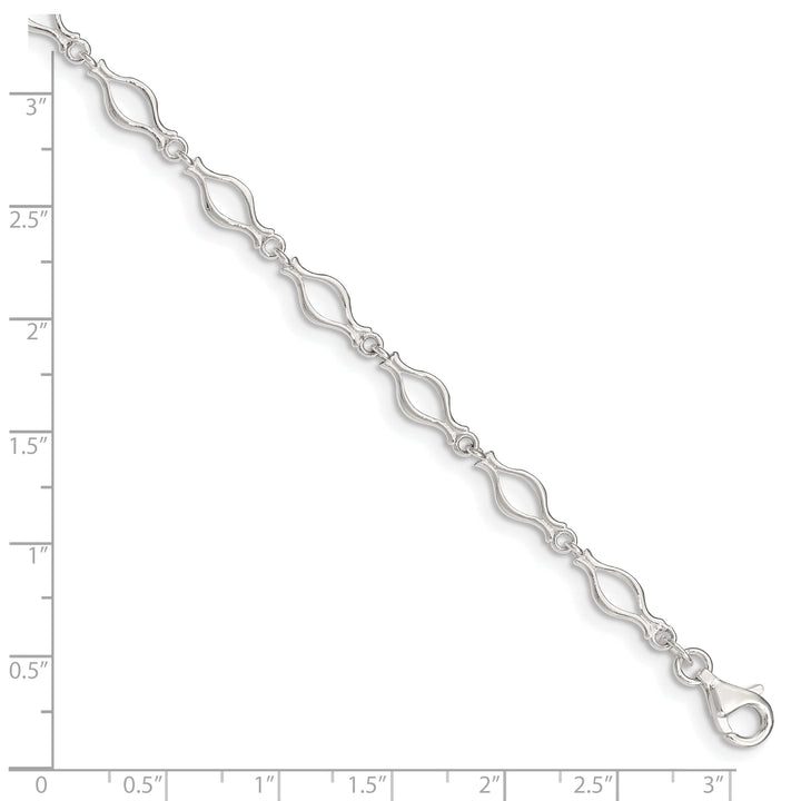 Lovely Rita's Anklets Sterling Silver 9inch Solid Fancy Link Anklet