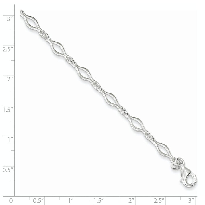 Lovely Rita's Anklets Sterling Silver 9inch Solid Fancy Link Anklet
