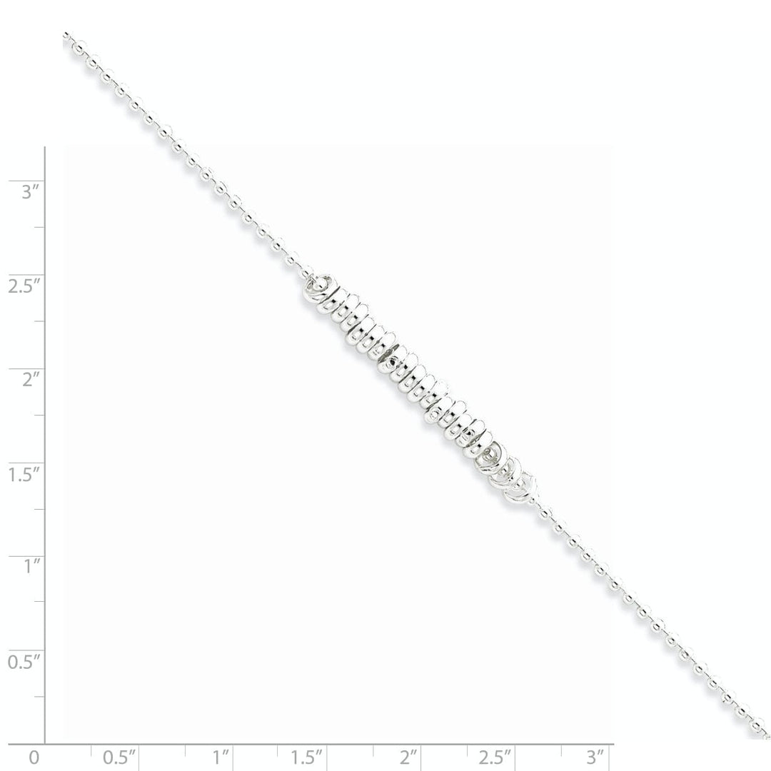 Lovely Rita's Anklets Sterling Silver Antiqued Love Rings Anklet