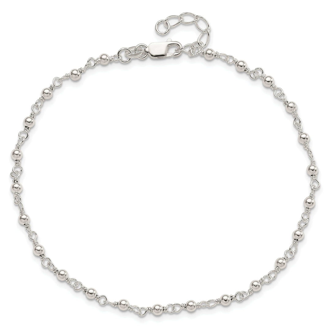Lovely Rita's Anklets Sterling Silver Fancy Bead Anklet