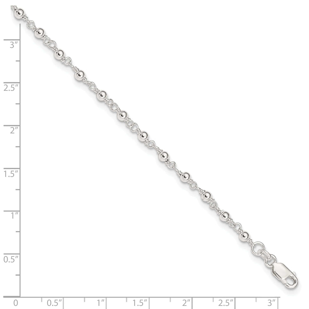 Lovely Rita's Anklets Sterling Silver Fancy Bead Anklet