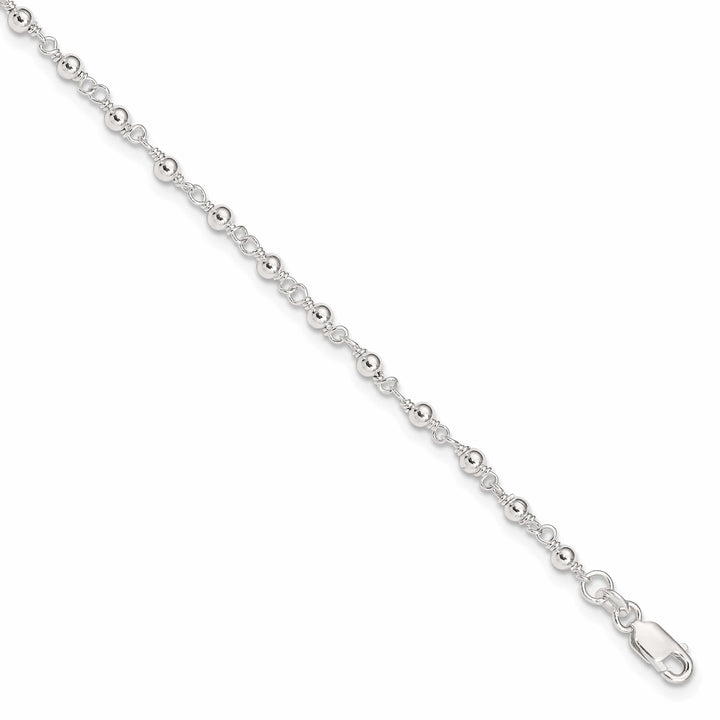 Lovely Rita's Anklets Sterling Silver Fancy Bead Anklet