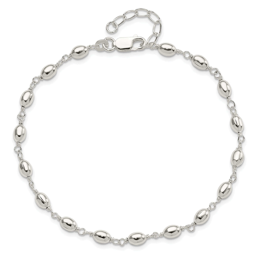 Lovely Rita's Anklets Sterling Silver Fancy Bead Anklet