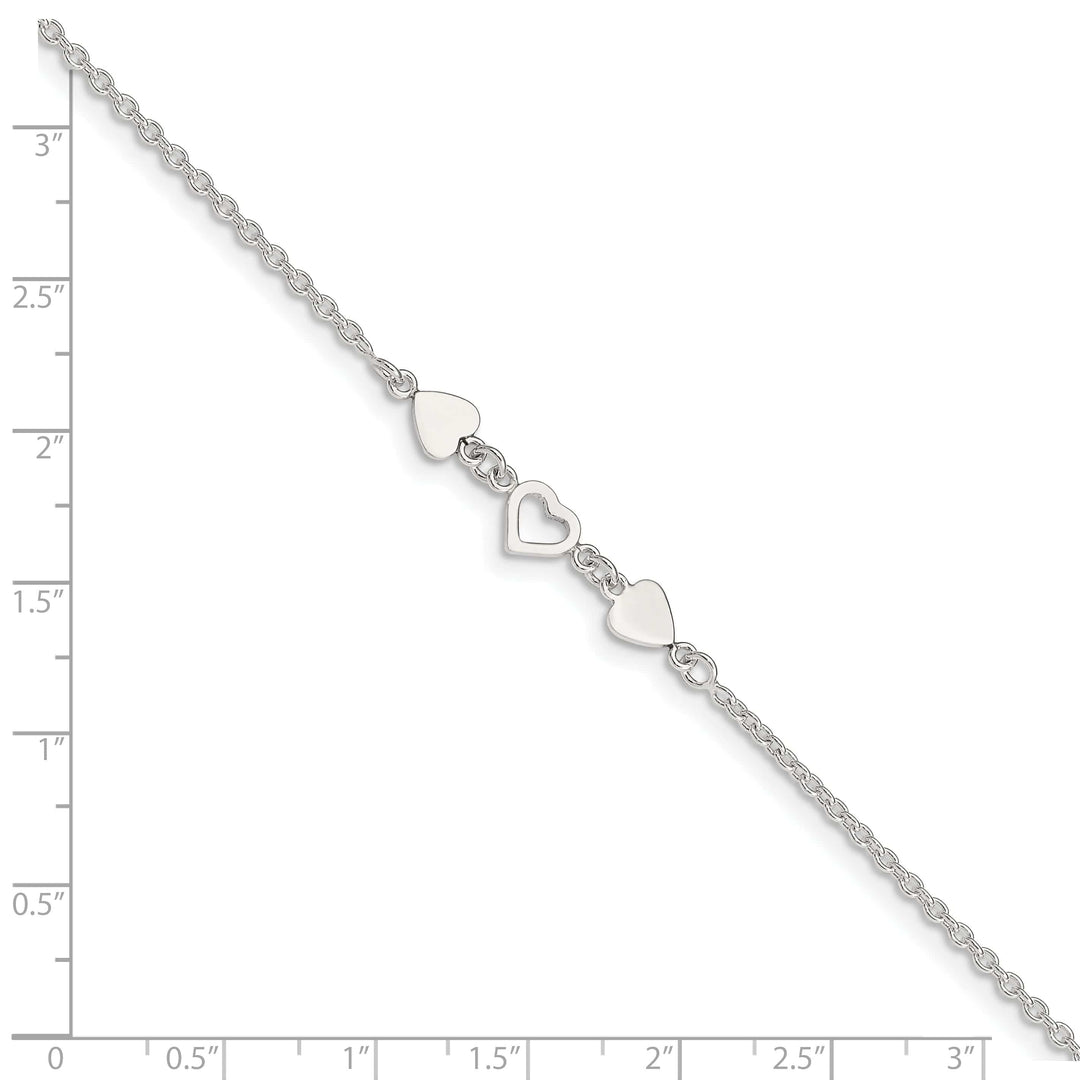 Lovely Rita's Anklets Sterling Silver Heart Link Anklet
