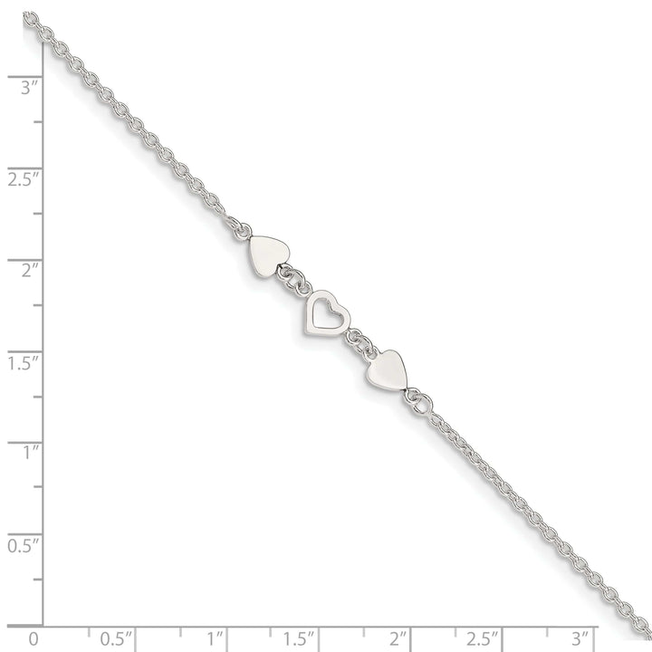 Lovely Rita's Anklets Sterling Silver Heart Link Anklet