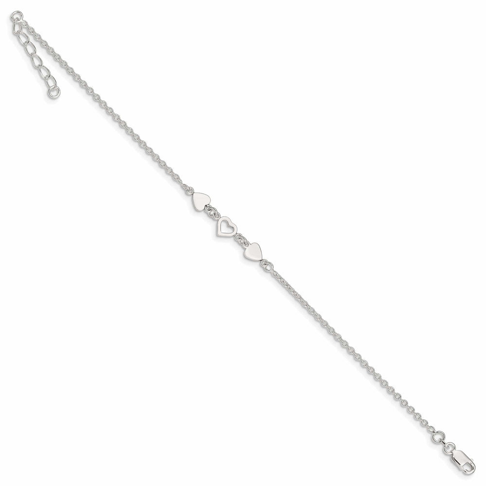 Lovely Rita's Anklets Sterling Silver Heart Link Anklet