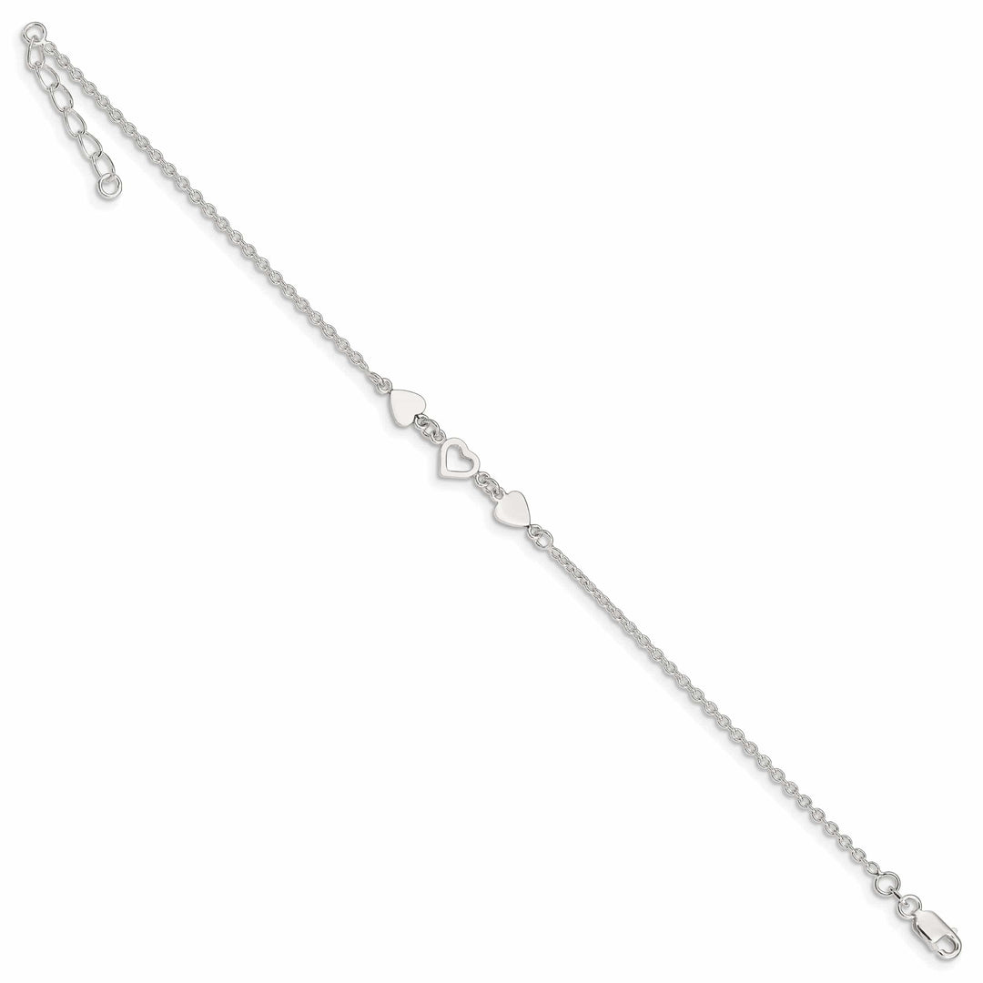 Lovely Rita's Anklets Sterling Silver Heart Link Anklet