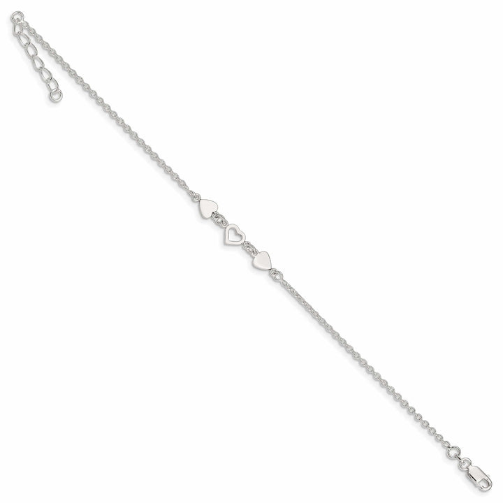 Lovely Rita's Anklets Sterling Silver Heart Link Anklet