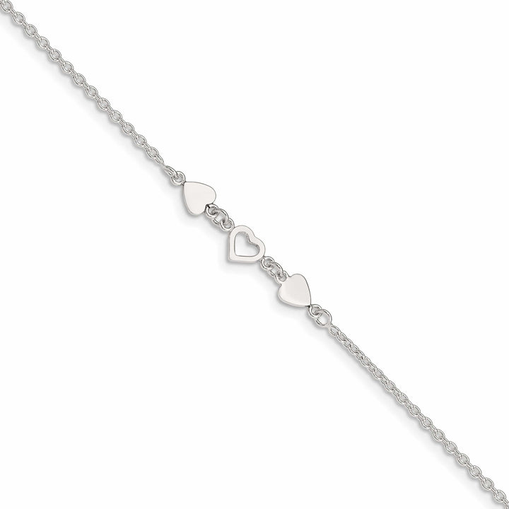 Lovely Rita's Anklets Sterling Silver Heart Link Anklet