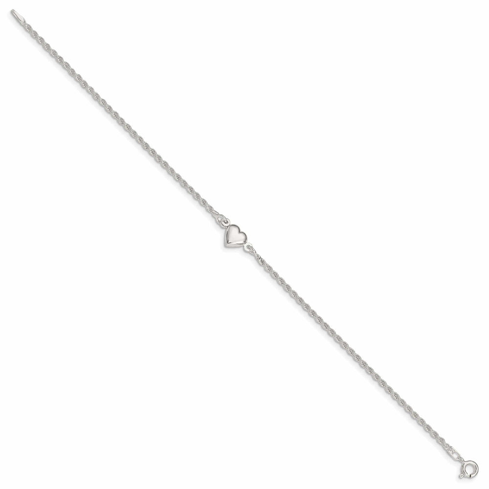 Lovely Rita's Anklets Sterling Silver Puffed Heart Anklet
