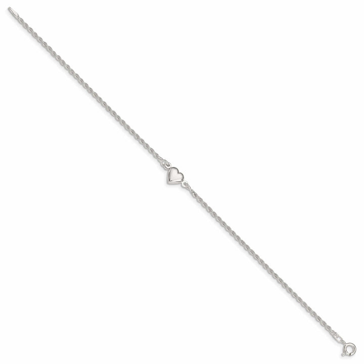 Lovely Rita's Anklets Sterling Silver Puffed Heart Anklet