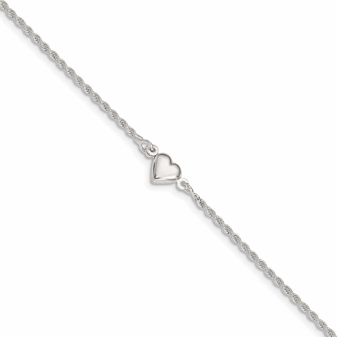 Lovely Rita's Anklets Sterling Silver Puffed Heart Anklet