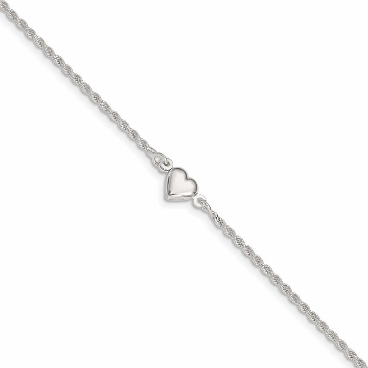Lovely Rita's Anklets Sterling Silver Puffed Heart Anklet