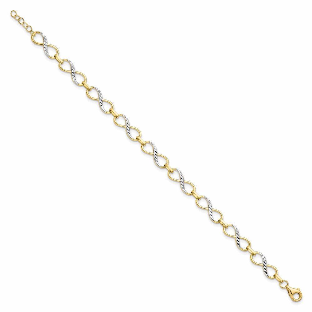 Lovely Rita's Bracelets 10k Two Tone Gold Infinity Fancy Bracelet