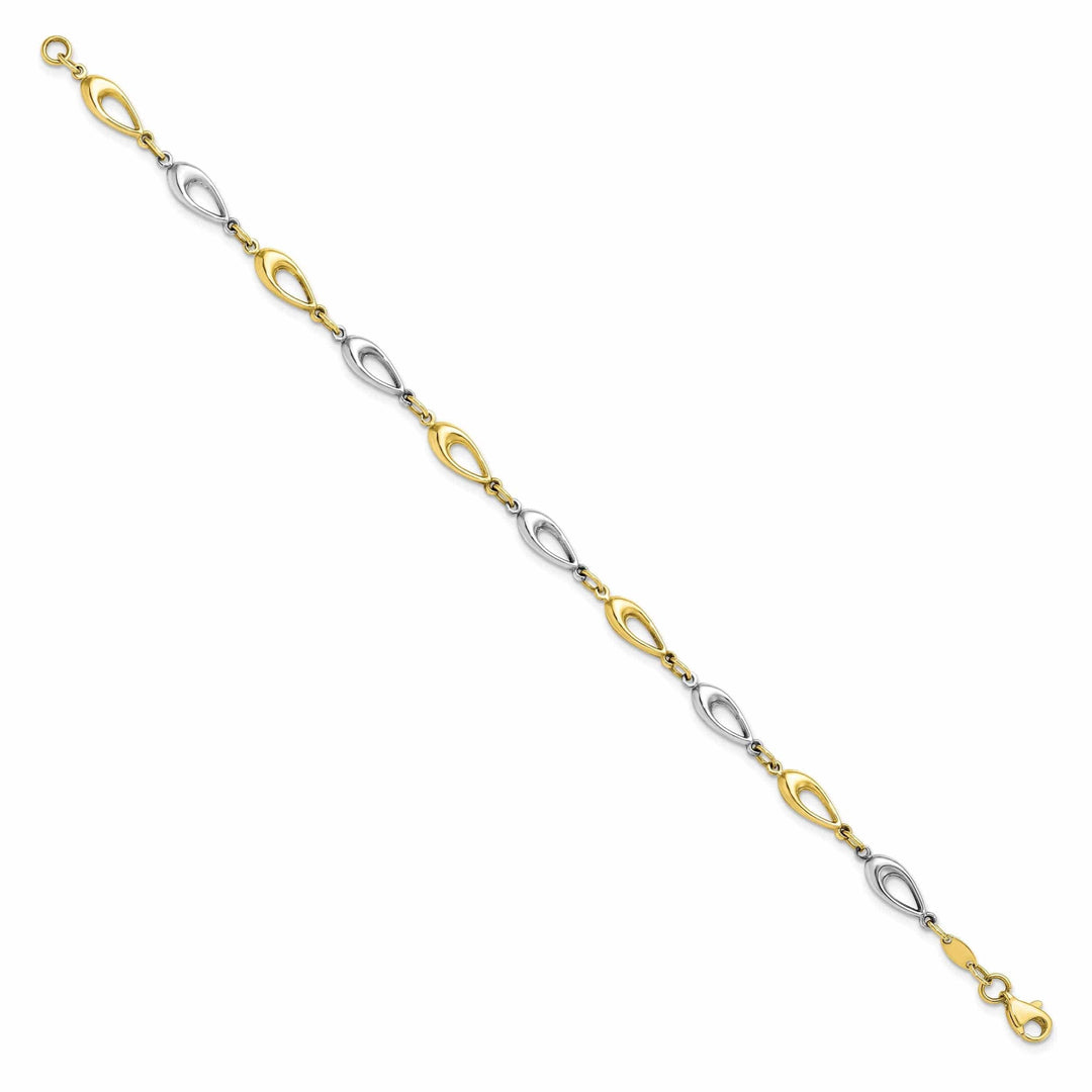Lovely Rita's Bracelets 10k Two Tone Gold Polished Bracelet