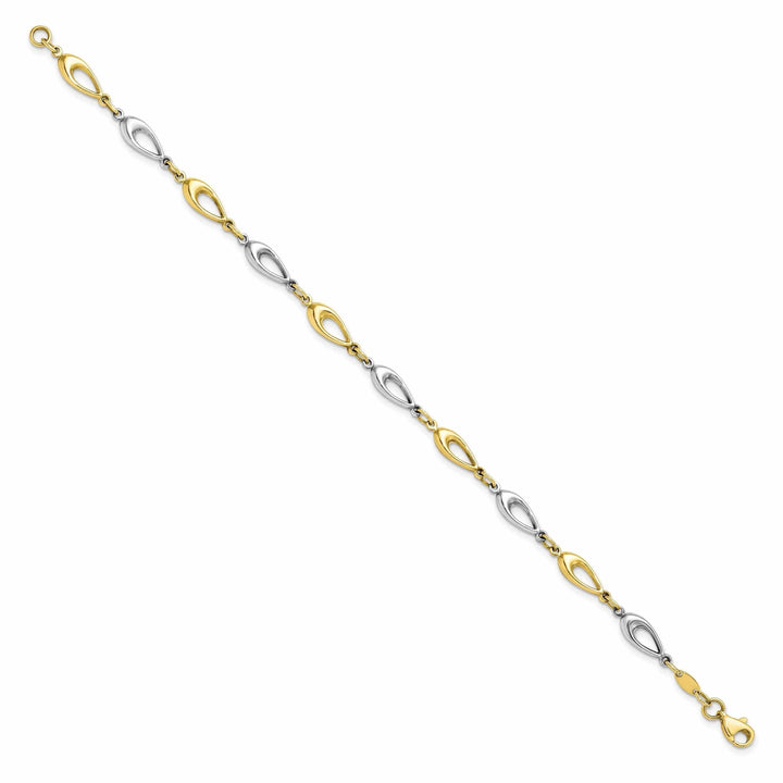 Lovely Rita's Bracelets 10k Two Tone Gold Polished Bracelet