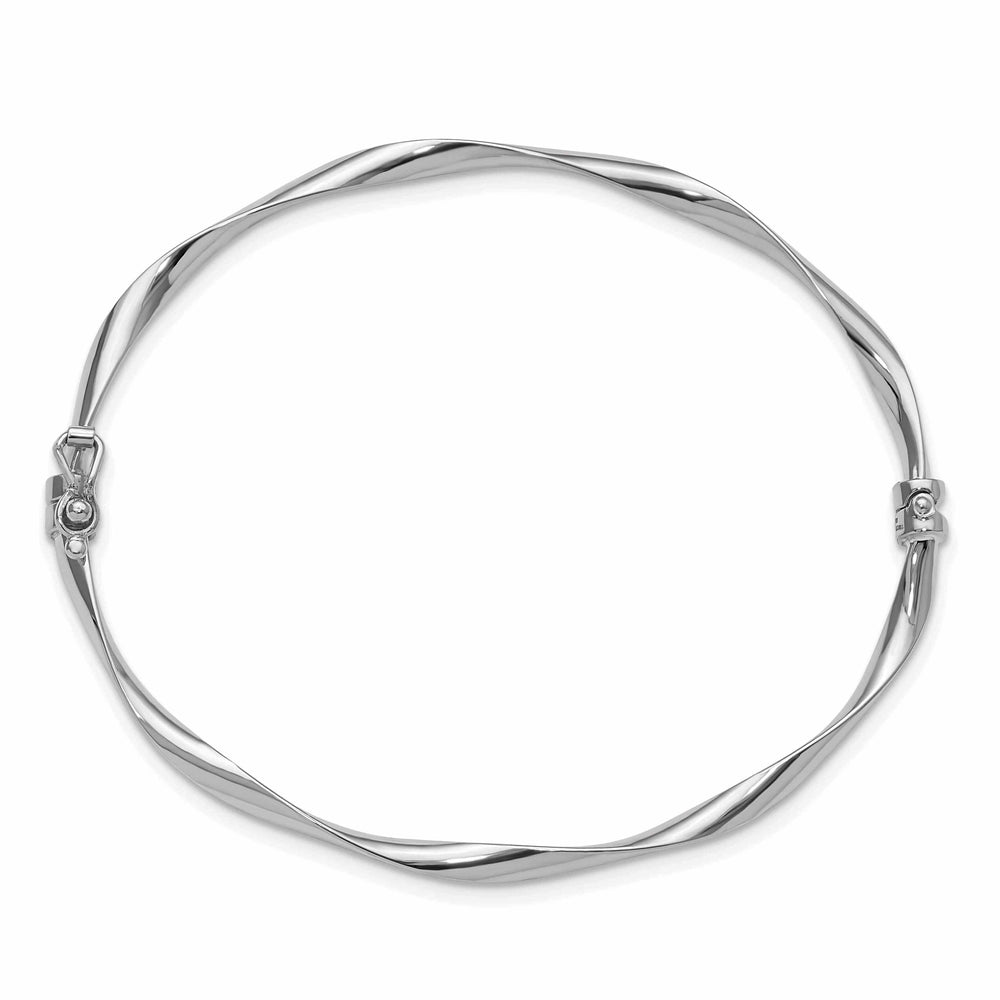 Lovely Rita's Bracelets 10k White Gold Polished Hinged Bangle