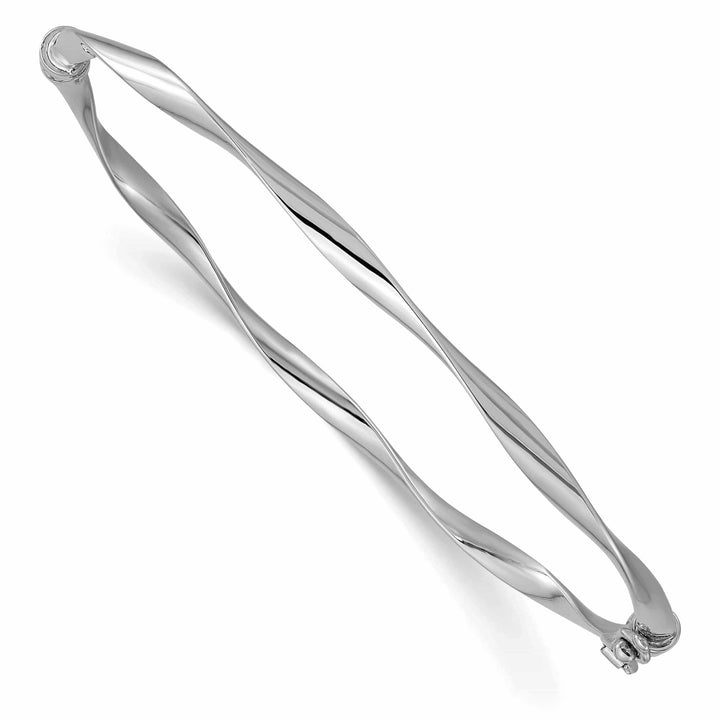 Lovely Rita's Bracelets 10k White Gold Polished Hinged Bangle