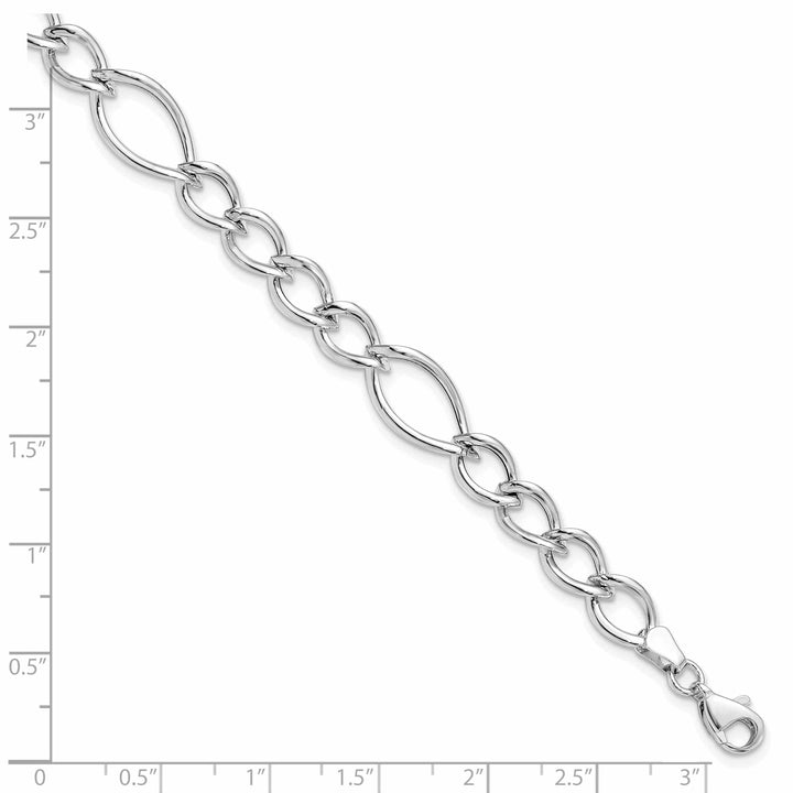 Lovely Rita's Bracelets 10k White Gold Polished Link Bracelet