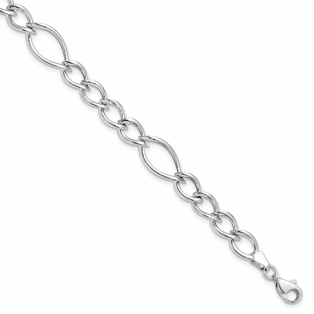 Lovely Rita's Bracelets 10k White Gold Polished Link Bracelet