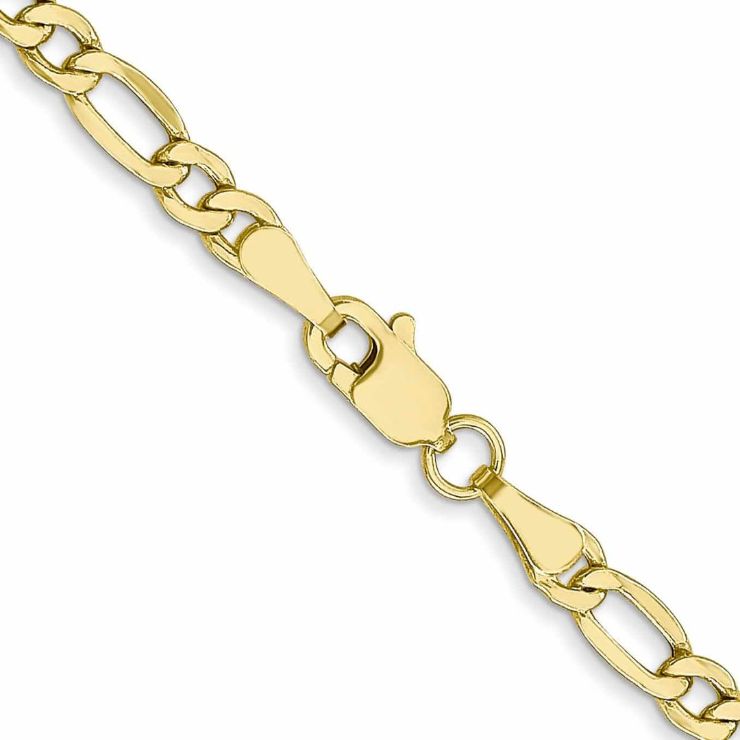 Lovely Rita's Bracelets 10k Yellow Gold 3.5mm Semi-Solid Figaro Chain